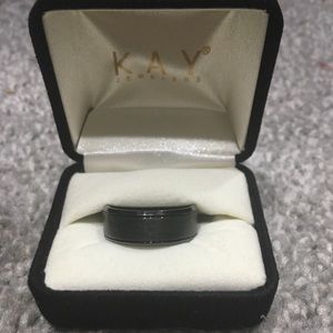 Kay jewelry tungsten wedding band black size 8